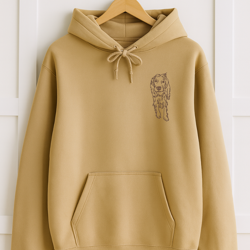 Embroidered Custom Line Art Hoodie