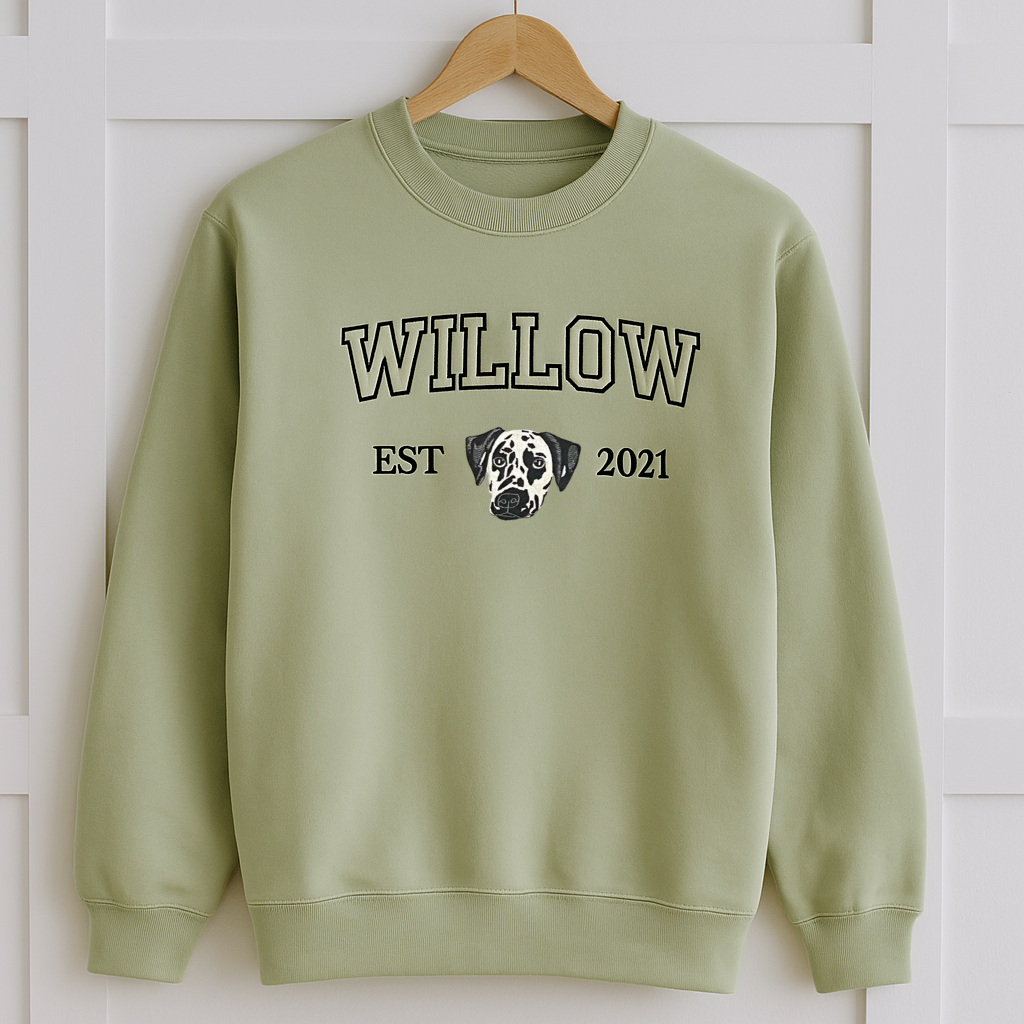 Embroidered Outline Varsity Coloured Custom Sweatshirt