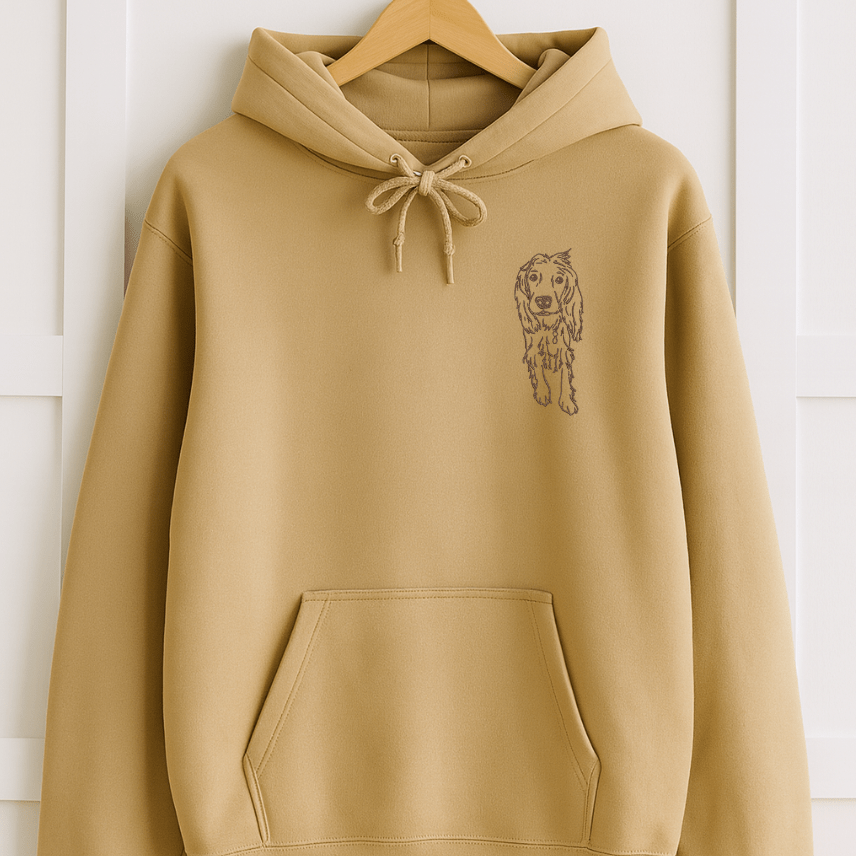 Embroidered Custom Line Art Hoodie - Twin Flame Custom