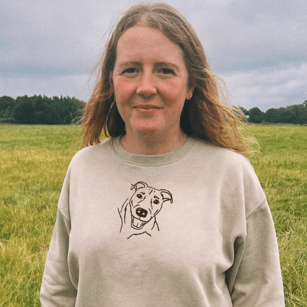 Embroidered Custom Line Art Sweatshirt - Twin Flame Custom