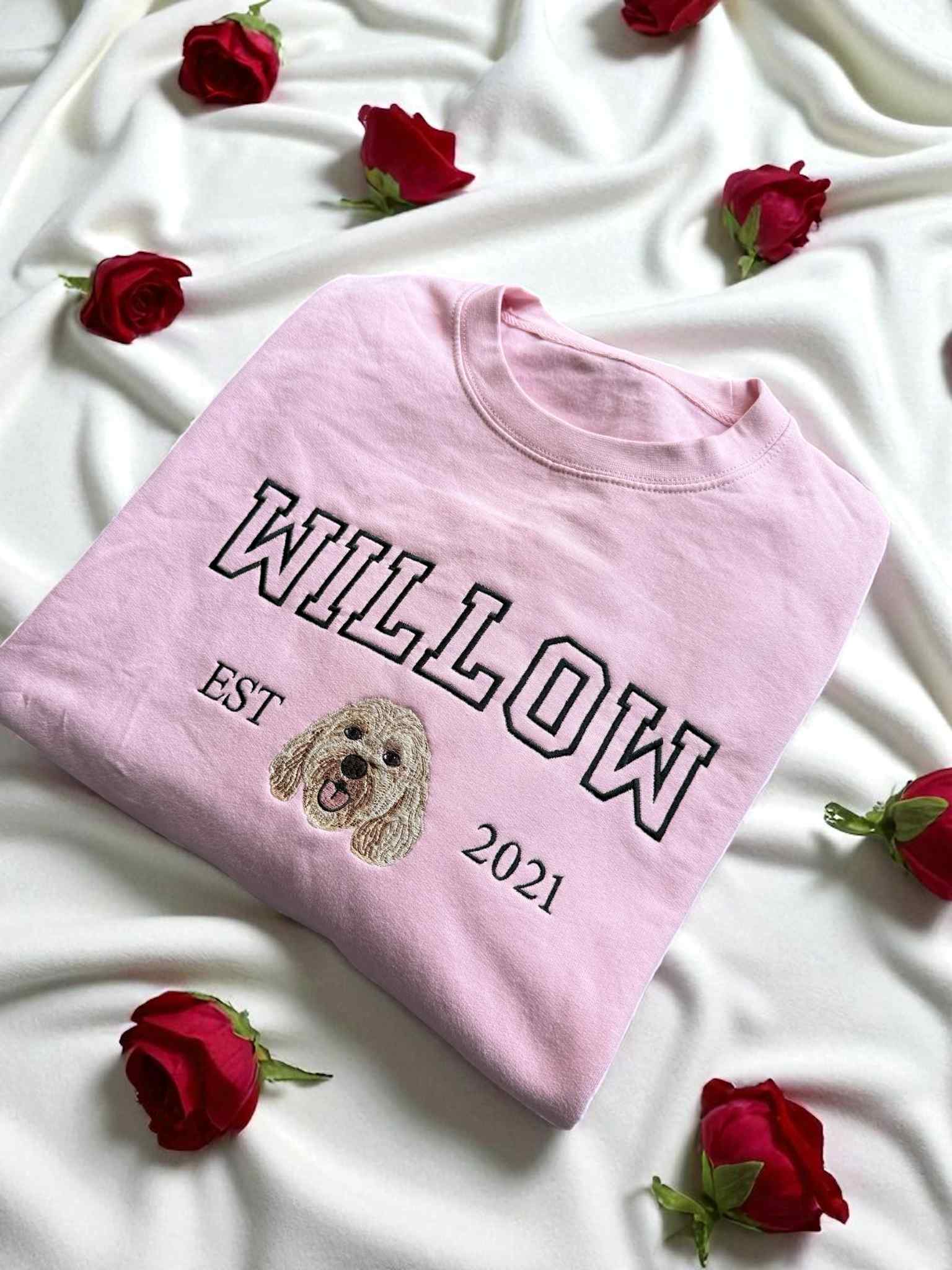 Embroidered Outline Varsity Coloured Custom Sweatshirt - Twin Flame Custom