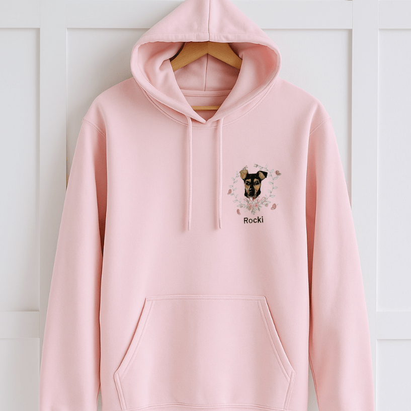 Embroidered Pet Face Custom Hoodie - Twin Flame Custom
