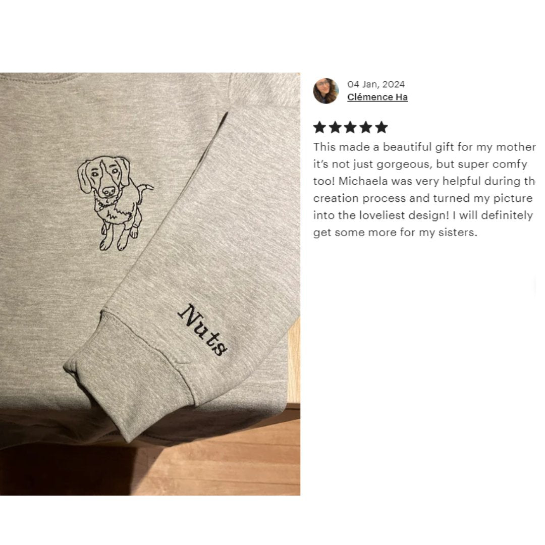 Embroidered Pet Face Custom Hoodies and Sweatshirts - Twin Flame Custom