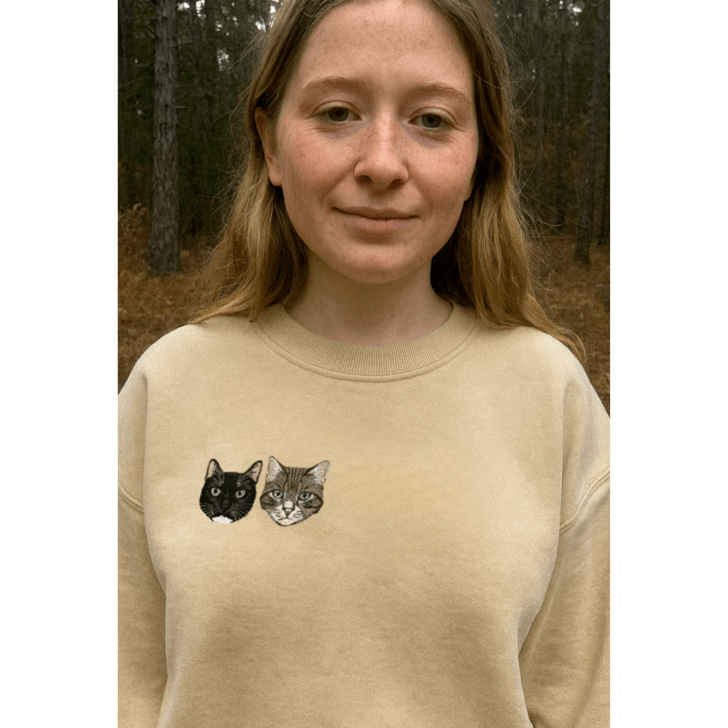 Embroidered Pet Face Custom Sweatshirt - Twin Flame Custom