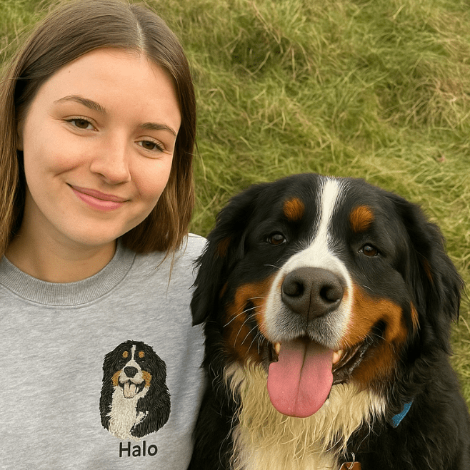 Embroidered Pet Face Custom Sweatshirt - Twin Flame Custom