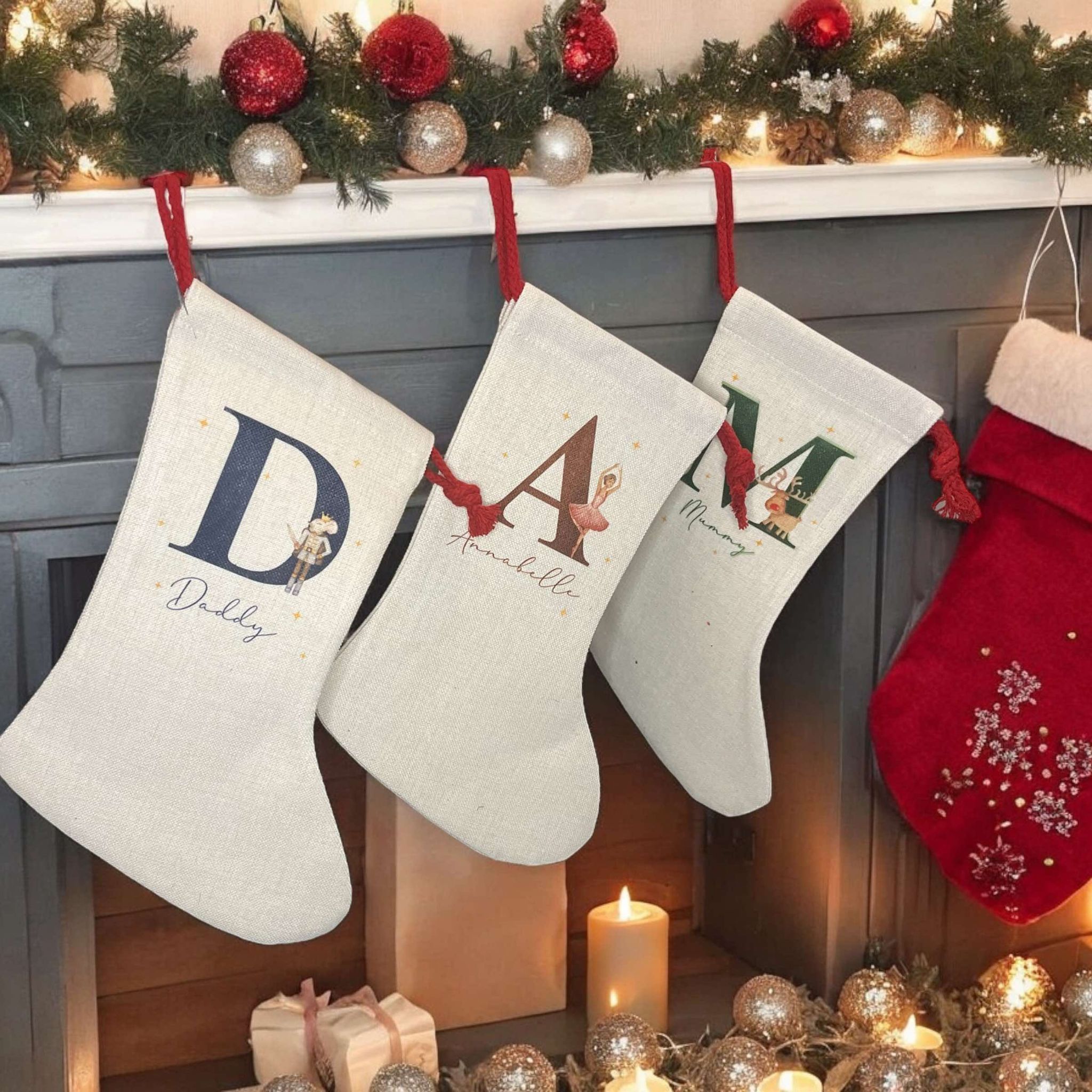 Initial Christmas Stocking - Twin Flame Custom