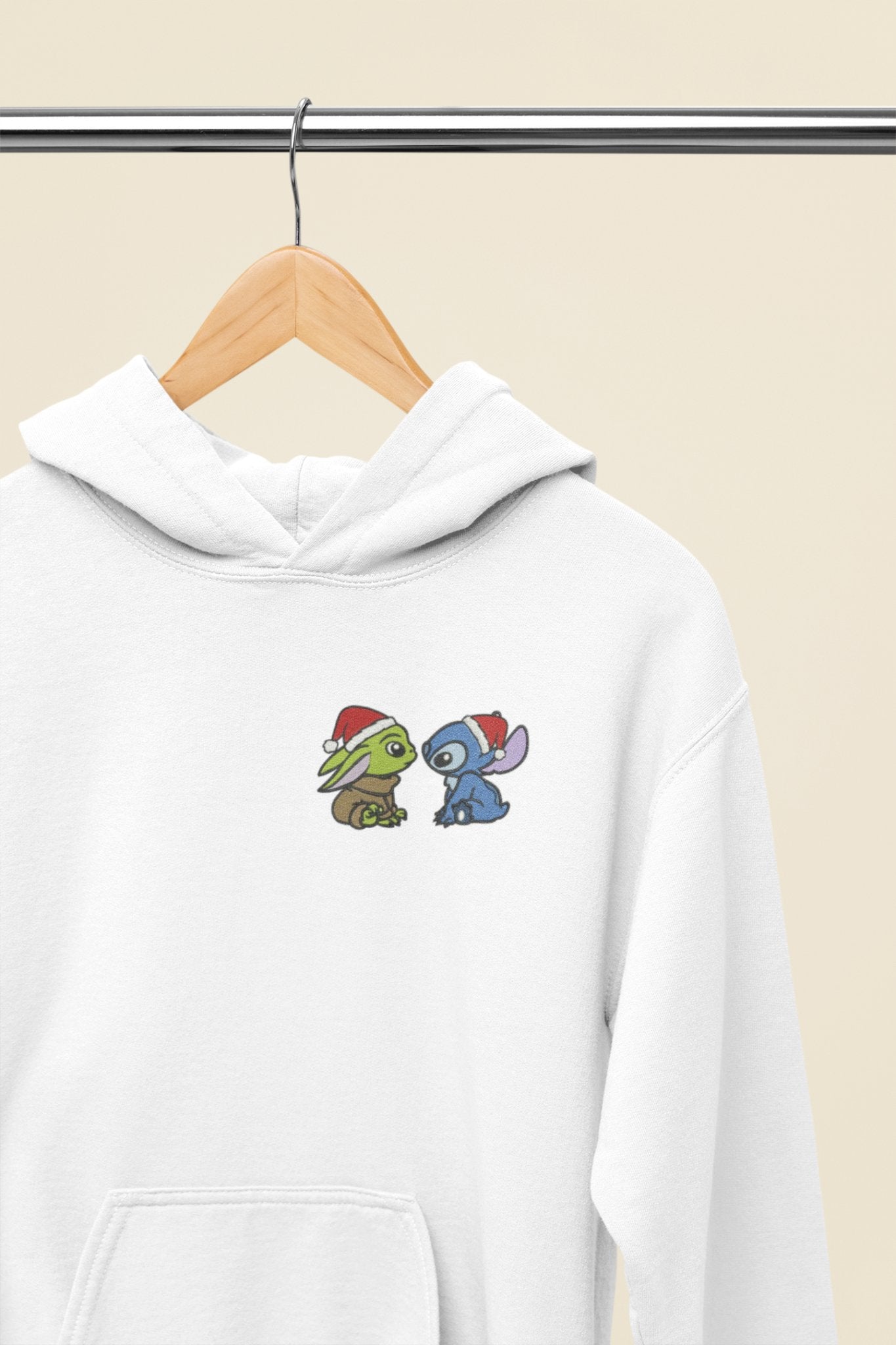 Christmas Stitch and Grogu Hoodie - Twin Flame Custom