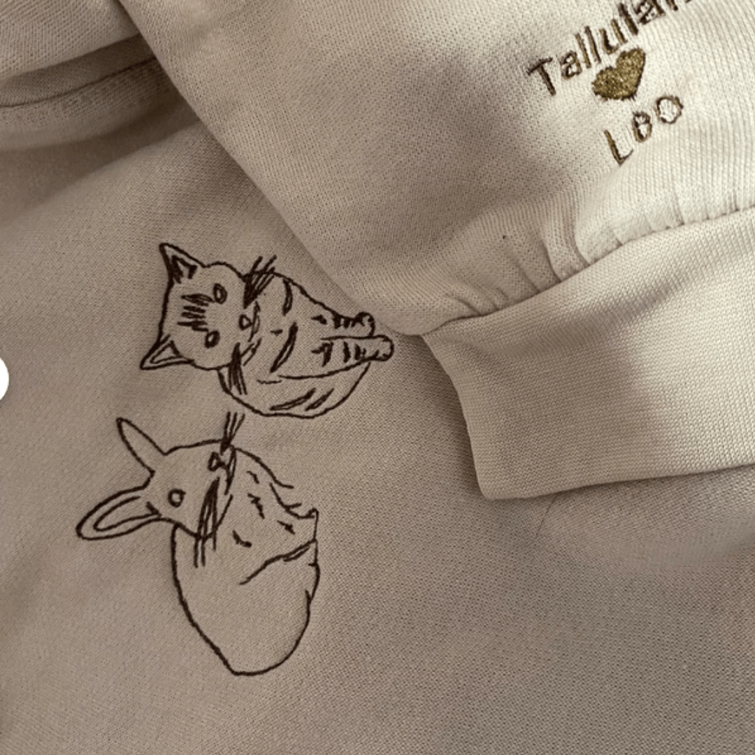 Embroidered Custom Line Art Spicy Sweatshirt - Twin Flame Custom