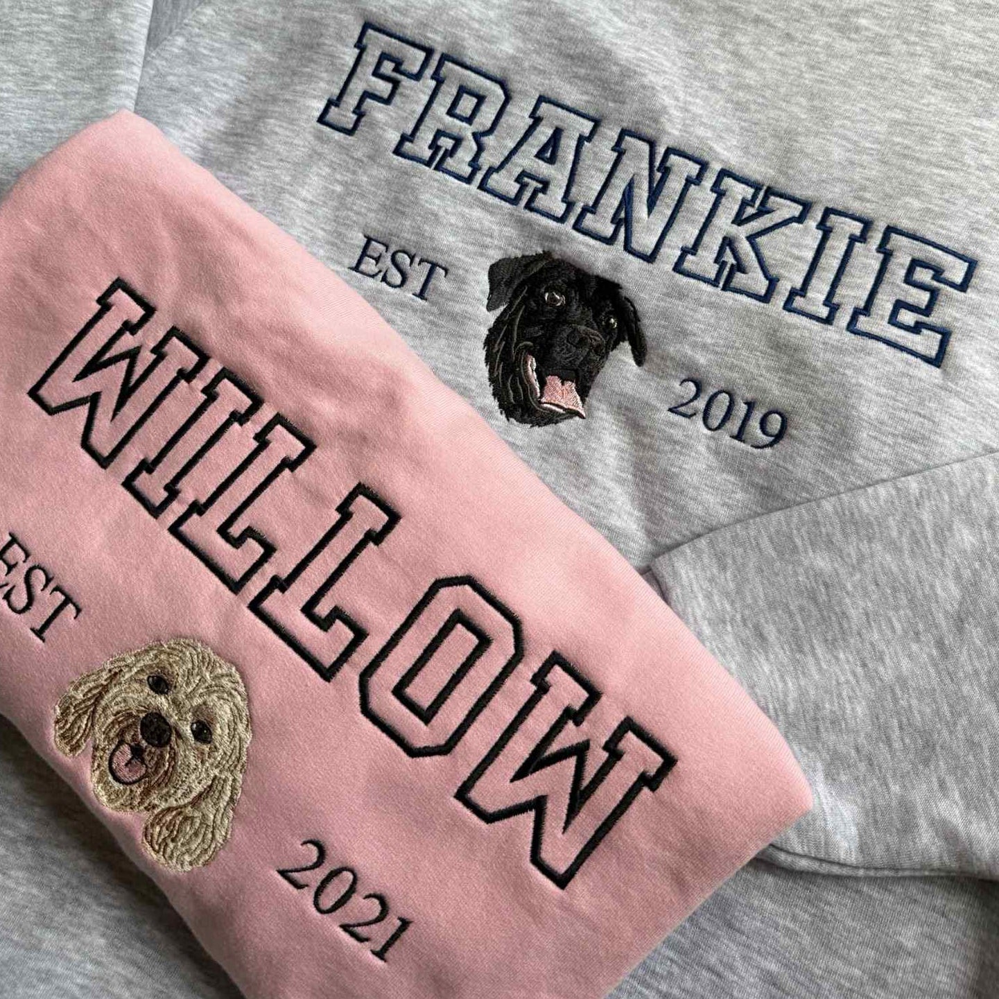 Embroidered Outline Varsity Coloured Custom Hoodie - Twin Flame Custom