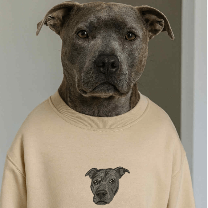 Embroidered Pet Face Custom Sweatshirt - Twin Flame Custom