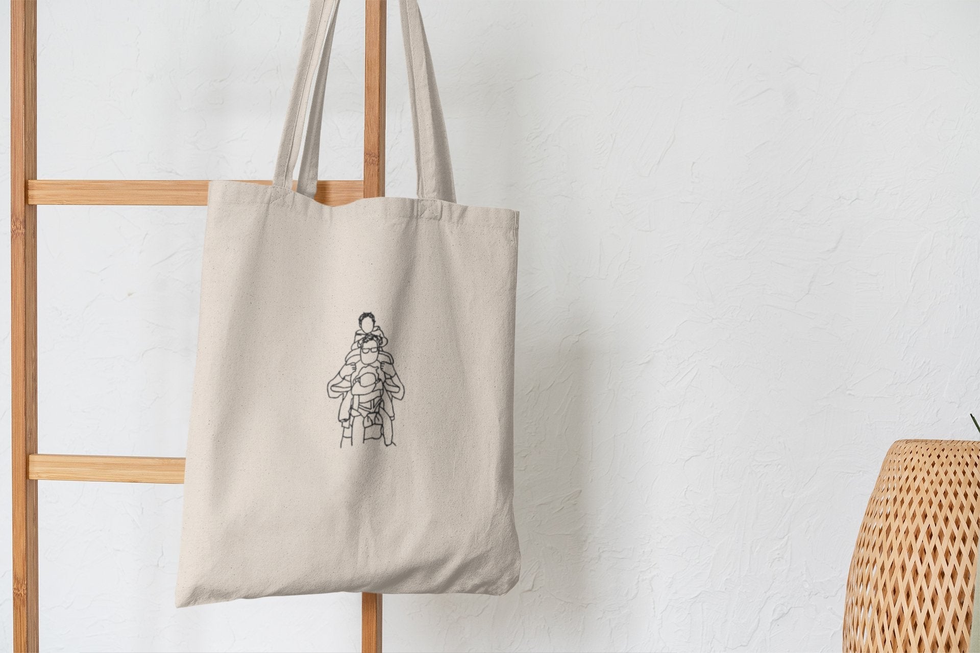 FREE GIFT | Embroidered TwinFlame© Line Art Tote Bag - Twin Flame Custom