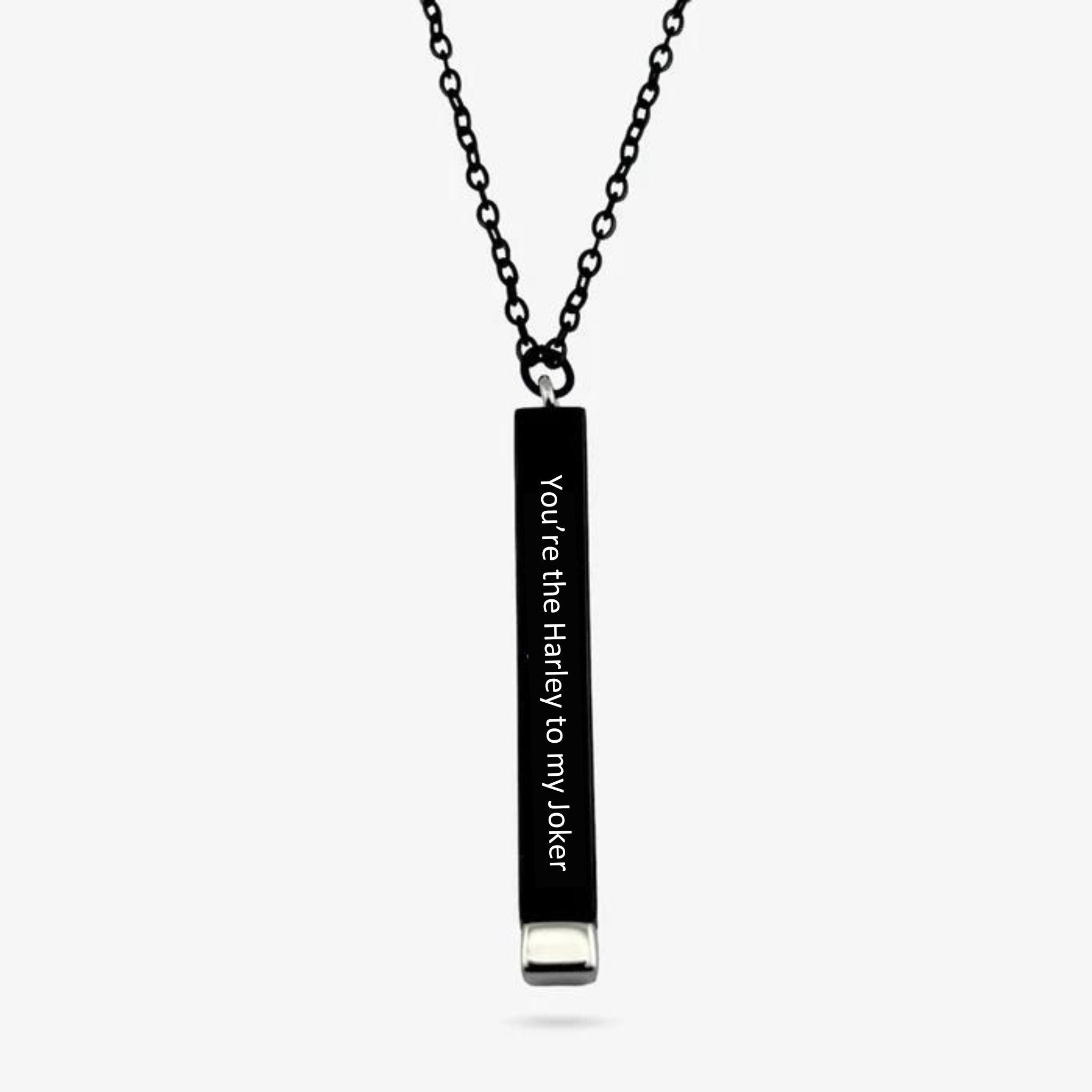 Hidden Secret Message Bar Necklace - Twin Flame Custom