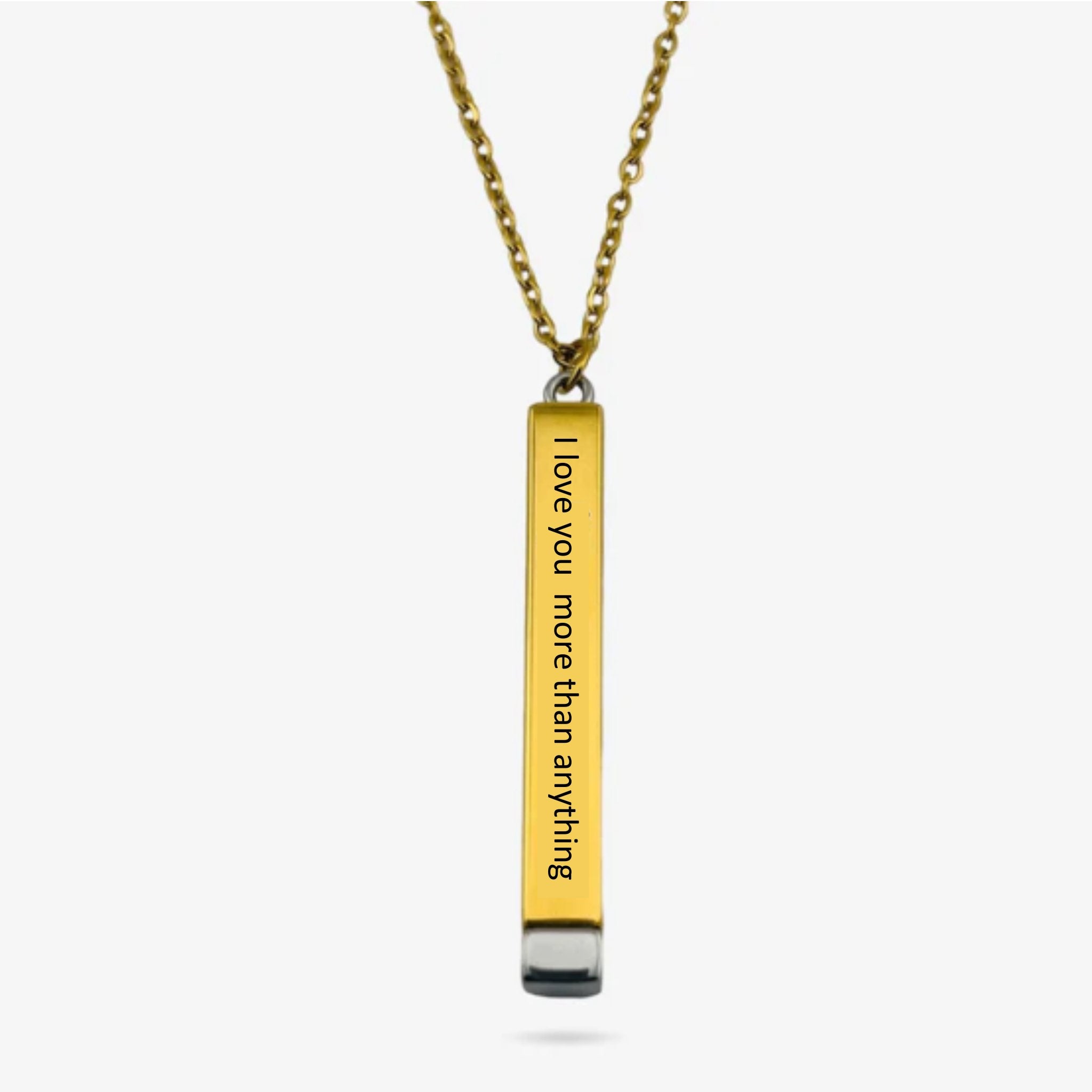 Hidden Secret Message Bar Necklace - Twin Flame Custom