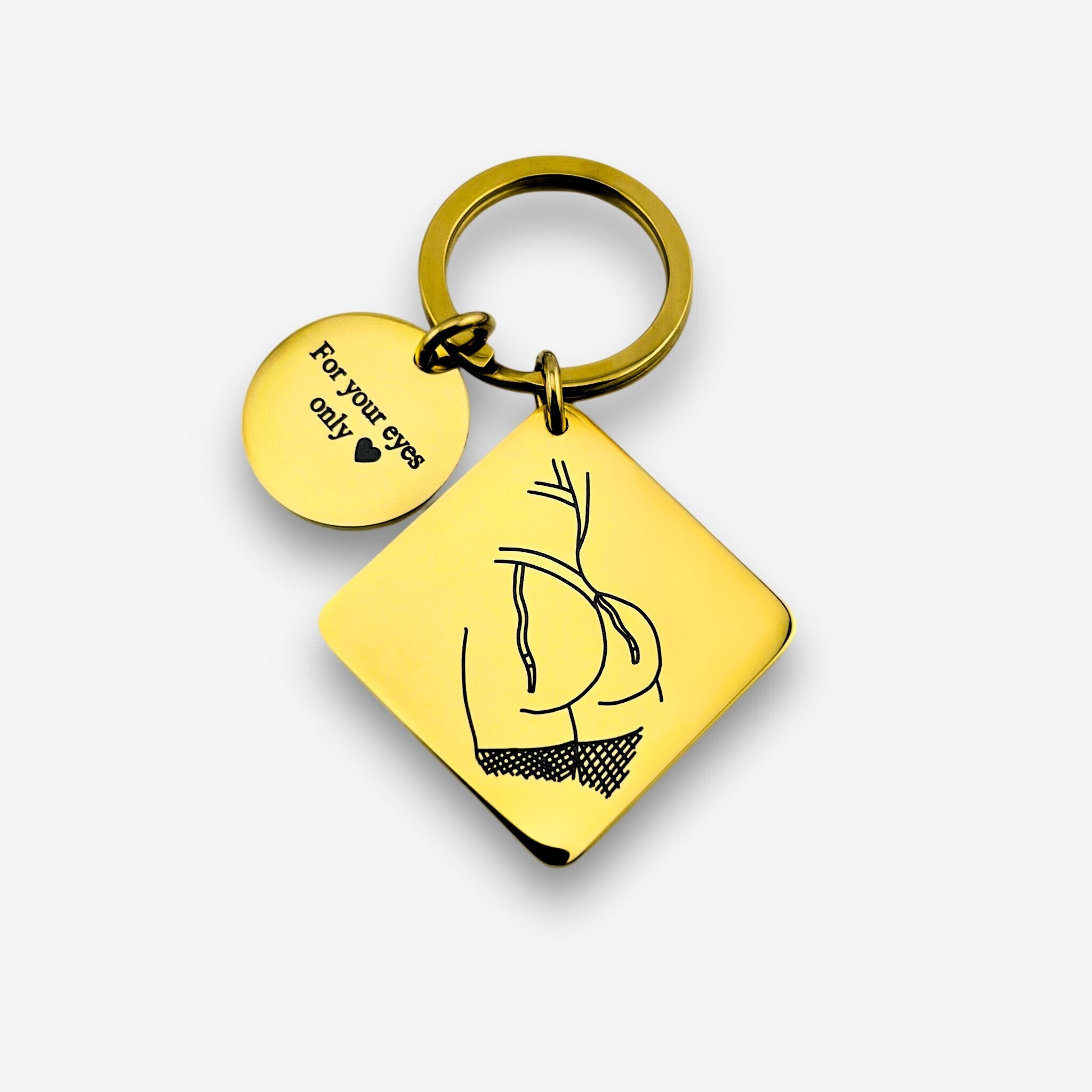 Line Art Spicy Square Keychain - Twin Flame Custom