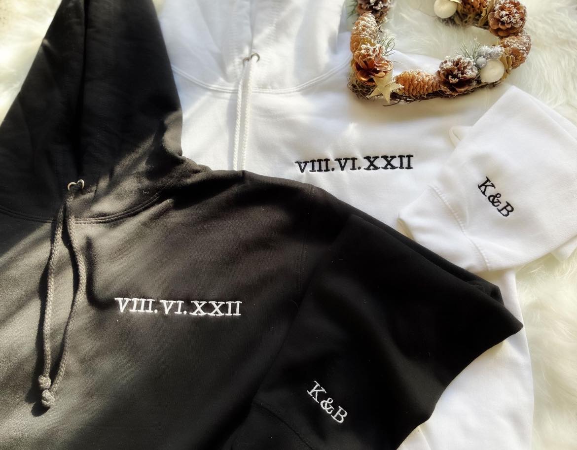 Roman Numerals Hoodie - Twin Flame Custom