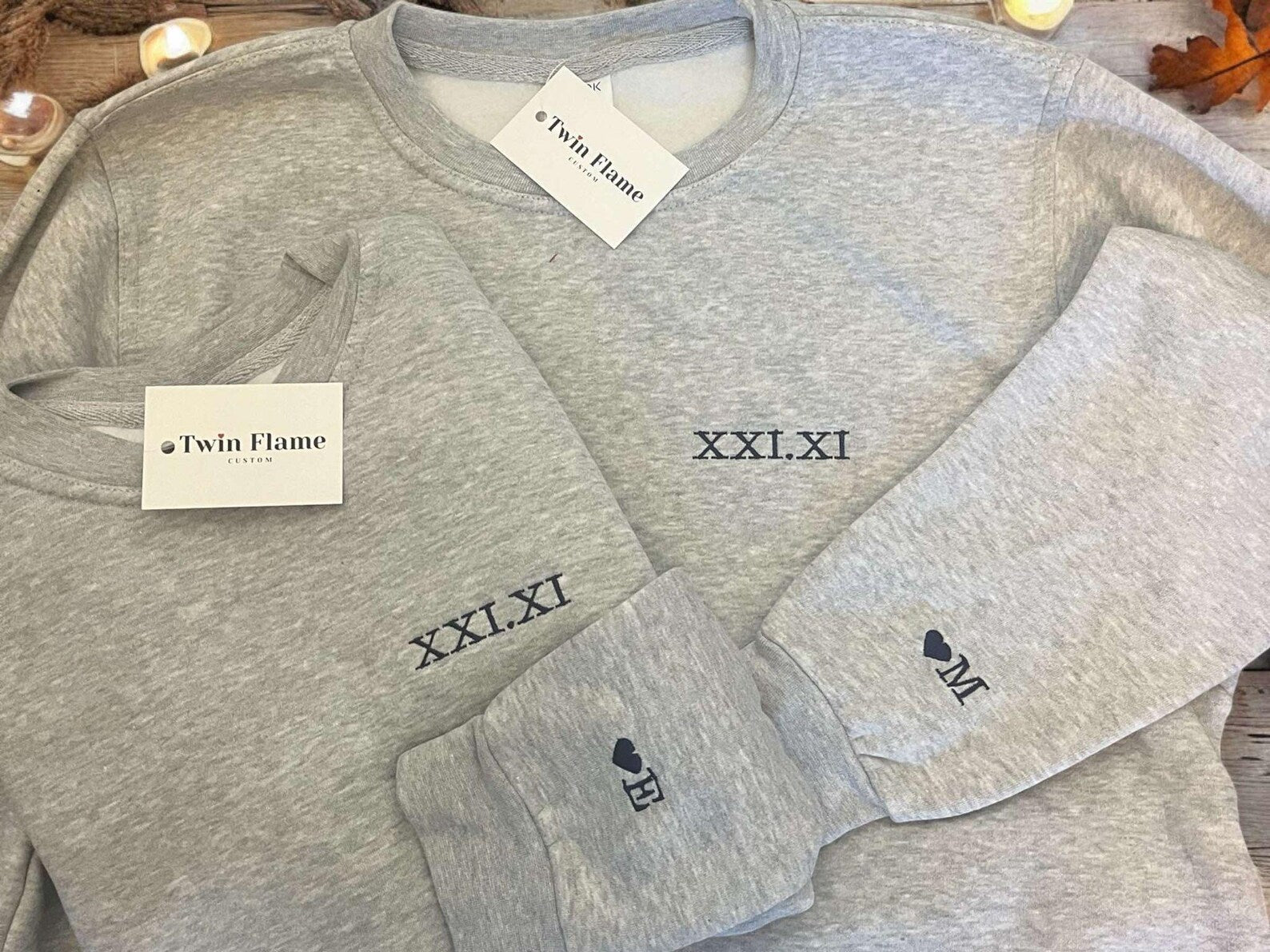 Roman Numerals Sweatshirt - Twin Flame Custom